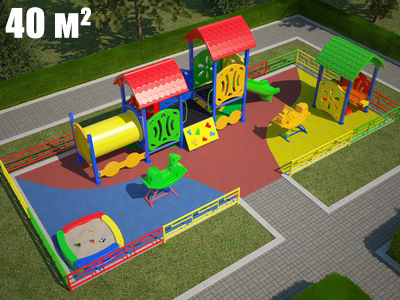 Площадка для детского сада 10х4 Вариант-1